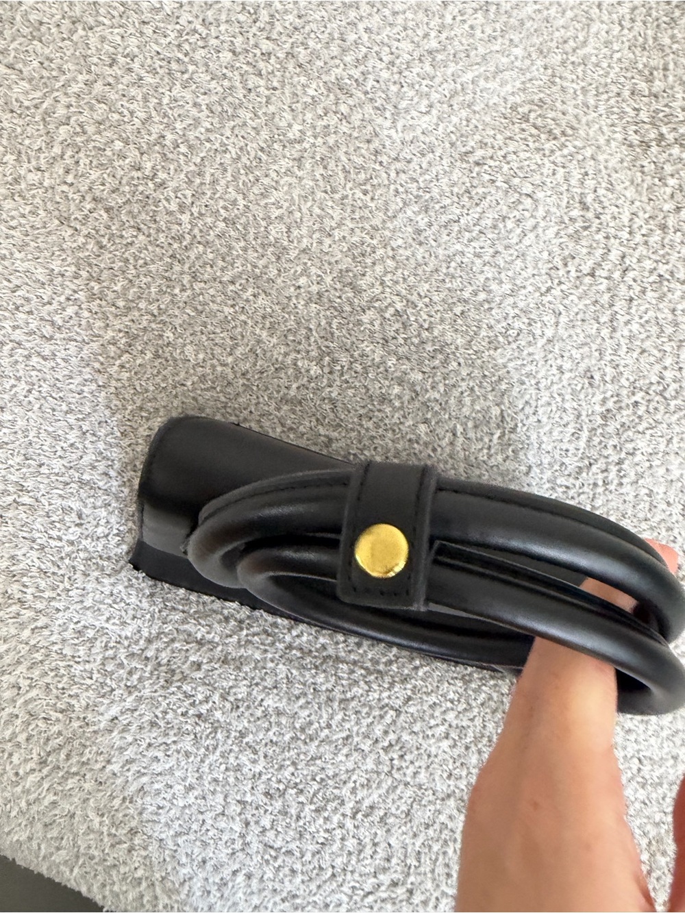 Jacquemus Black Leather Mini Top-Handle Bag with Gold Logo - Picture 6 of 12